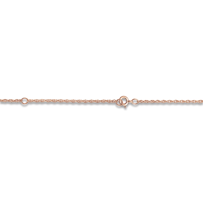 Main Image 3 of Diamond Accent Heart Initial Necklace 14K Rose Gold 18"