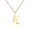 Thumbnail Image 1 of Diamond Accent Heart Initial Necklace 14K Yellow Gold 18"