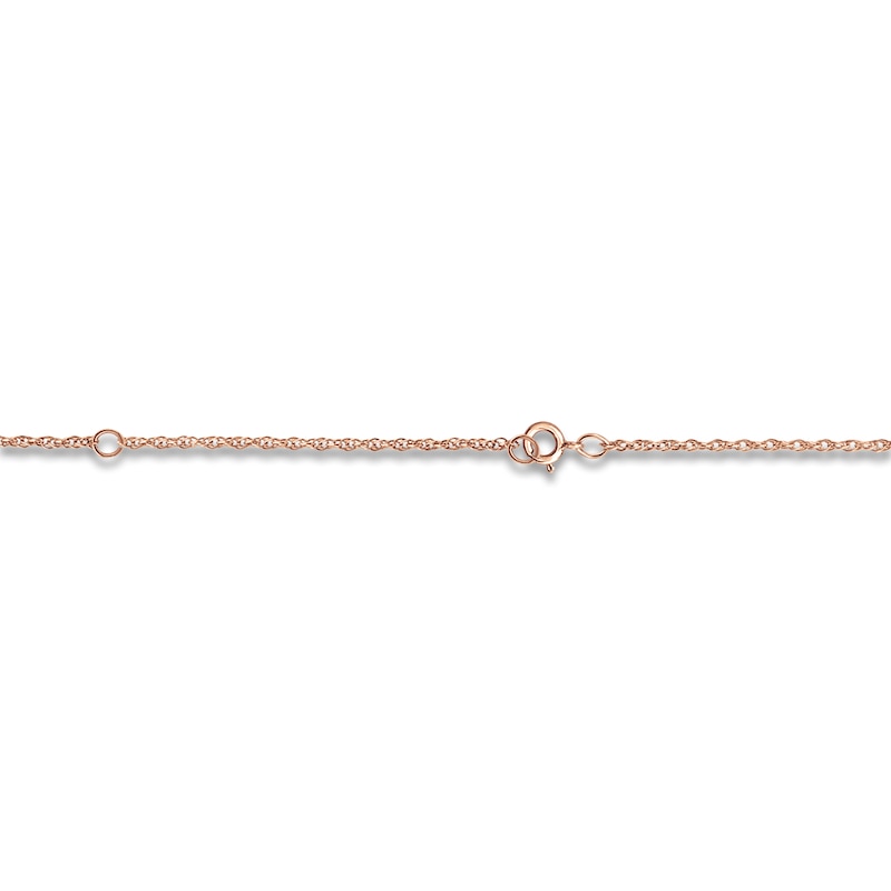 Main Image 3 of Diamond Accent Heart Initial Necklace 14K Rose Gold-Plated Sterling Silver 18"