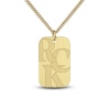 Thumbnail Image 1 of Men's Monogram Dog Tag Necklace 24K Yellow Gold-Plated Sterling Silver 22"