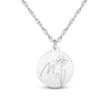 Thumbnail Image 1 of Birth Flower & Script Initial Disc Necklace 10K White Gold 18"