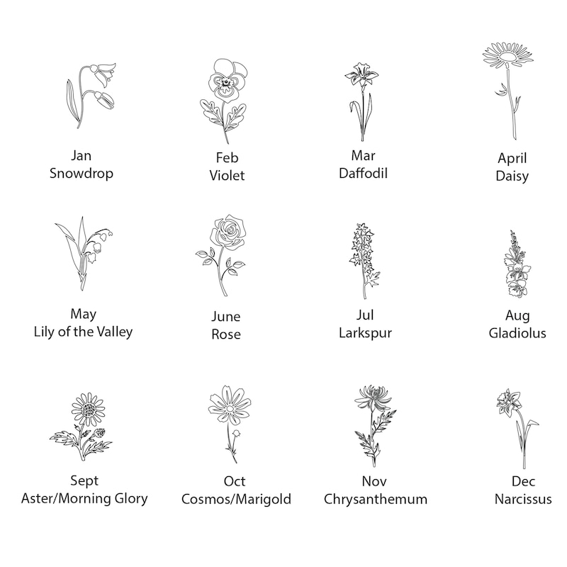 Main Image 4 of Birth Flower & Script Initial Disc Necklace 14K Rose Gold 18"