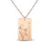Thumbnail Image 1 of Name & Birth Flower Tag Necklace 14K Rose Gold 18"