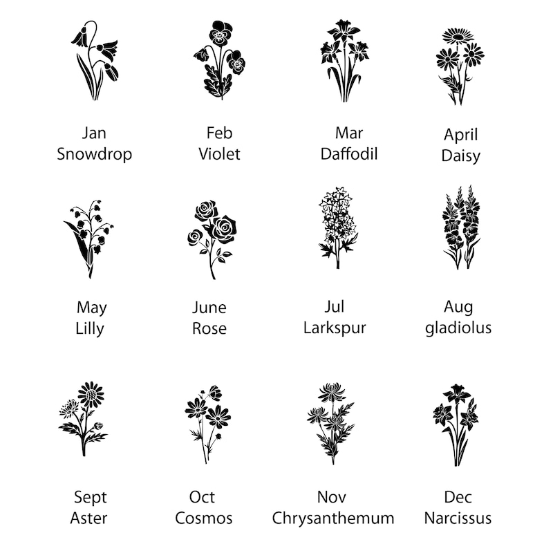 Main Image 4 of Name & Birth Flower Tag Necklace 10K Yellow Gold 18"