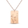 Thumbnail Image 1 of Name & Birth Flower Tag Necklace 14K Rose Gold-Plated Sterling Silver 18"