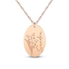 Thumbnail Image 1 of Script Name & Birth Flower Oval Necklace 14K Rose Gold-Plated Sterling Silver 18"