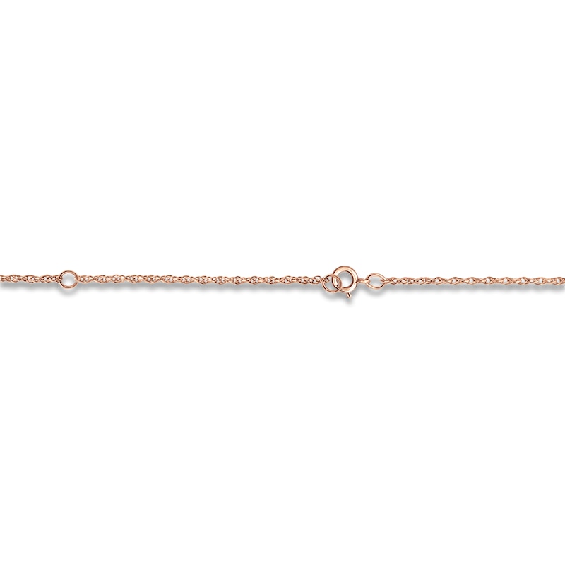 Main Image 3 of Script Name & Birth Flower Oval Necklace 14K Rose Gold-Plated Sterling Silver 18"