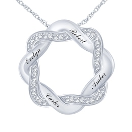 Family & Mother's Circle Necklace (4 Lines)
