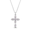 Thumbnail Image 1 of Lab-Created Alexandrite Birthstone Cross Necklace Sterling Silver 18"