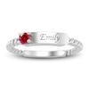 Thumbnail Image 2 of Lab-Created Ruby Engravable ID Ring Sterling Silver