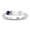 Thumbnail Image 2 of Blue Lab-Created Sapphire Engravable ID Ring Sterling Silver