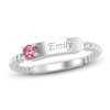 Thumbnail Image 1 of Pink Lab-Created Spinel Engravable ID Ring Sterling Silver