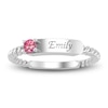 Thumbnail Image 2 of Pink Lab-Created Spinel Engravable ID Ring Sterling Silver
