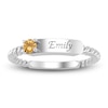 Thumbnail Image 2 of Natural Citrine Engravable ID Ring Sterling Silver