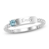 Thumbnail Image 1 of Natural Blue Zircon Engravable ID Ring Sterling Silver