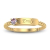 Thumbnail Image 2 of &nbsp;Lab-Created Alexandrite Engravable ID Ring 10K Yellow Gold