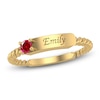 Thumbnail Image 1 of Lab-Created Ruby Engravable ID Ring 10K Yellow Gold