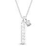 Thumbnail Image 1 of Natural White Topaz & Personalized Name Charm Necklace Sterling Silver 18"