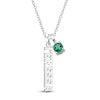 Thumbnail Image 1 of Lab-Created Emerald & Personalized Name Charm Necklace Sterling Silver 18"