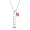 Thumbnail Image 1 of Pink Lab-Created Spinel & Personalized Name Charm Necklace Sterling Silver 18"