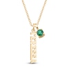 Thumbnail Image 1 of Lab-Created Emerald & Personalized Name Charm Necklace 10K Yellow Gold 18"