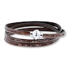 Thumbnail Image 0 of Serenity Prayer Bracelet Brown Leather Stainless Steel