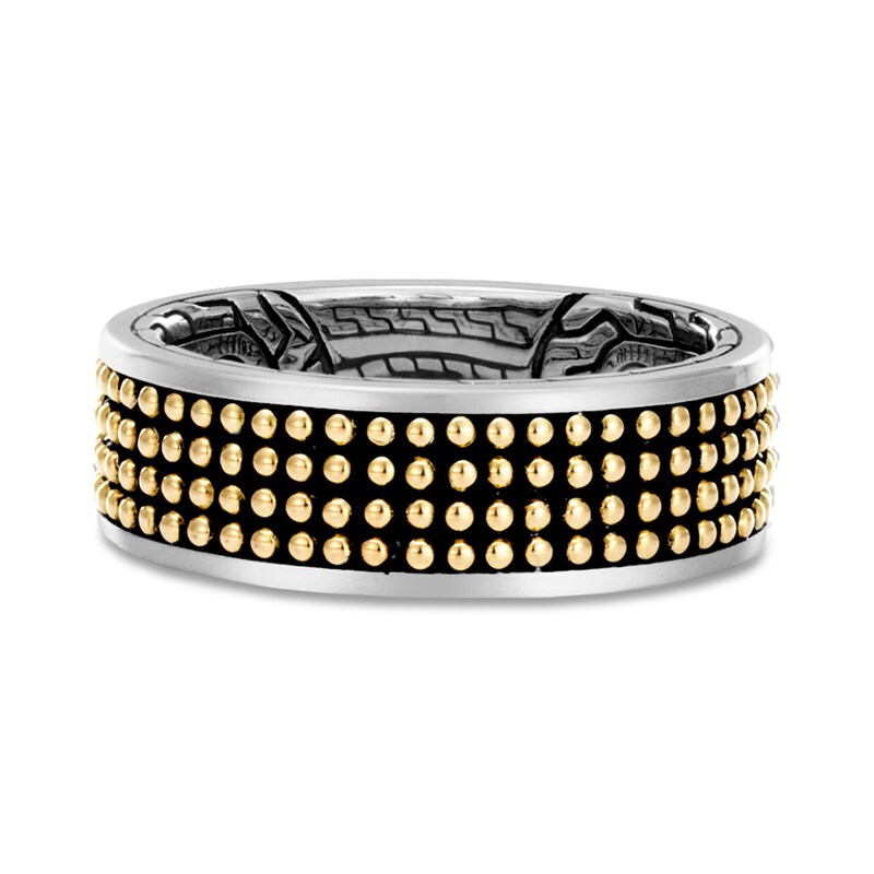 John Hardy Men's Jawan Band Ring Sterling Silver/18K Yellow Gold 7.5mm