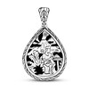 John Hardy Classic Chain Hammered Drop Charm 1/2 ct tw Diamonds Sterling Silver/18K Yellow Gold
