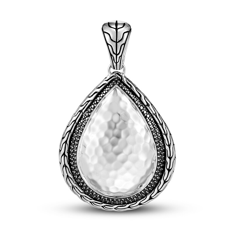 John Hardy Classic Chain Hammered Drop Charm Sapphire/Spinel Sterling Silver