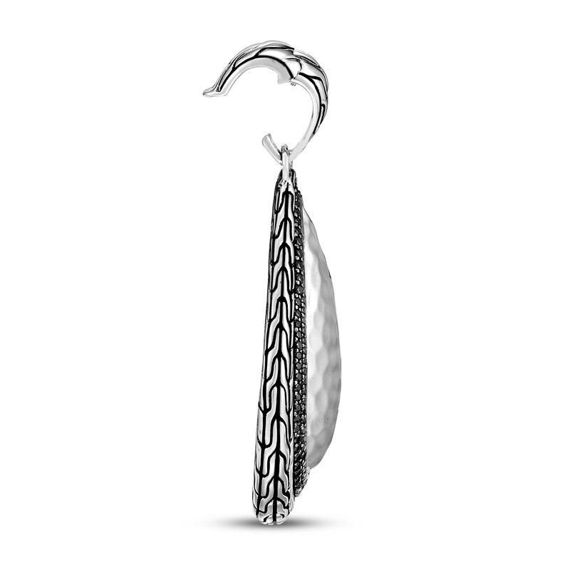 John Hardy Classic Chain Hammered Drop Charm Sapphire/Spinel Sterling Silver