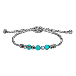 John Hardy Classic Chain Pull Through Bracelet in Silver with Gemstone, Medium - Large