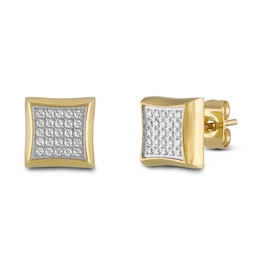 Men's Diamond Earrings 1/4 ct tw Yellow Ion-Plated Stainless Steel