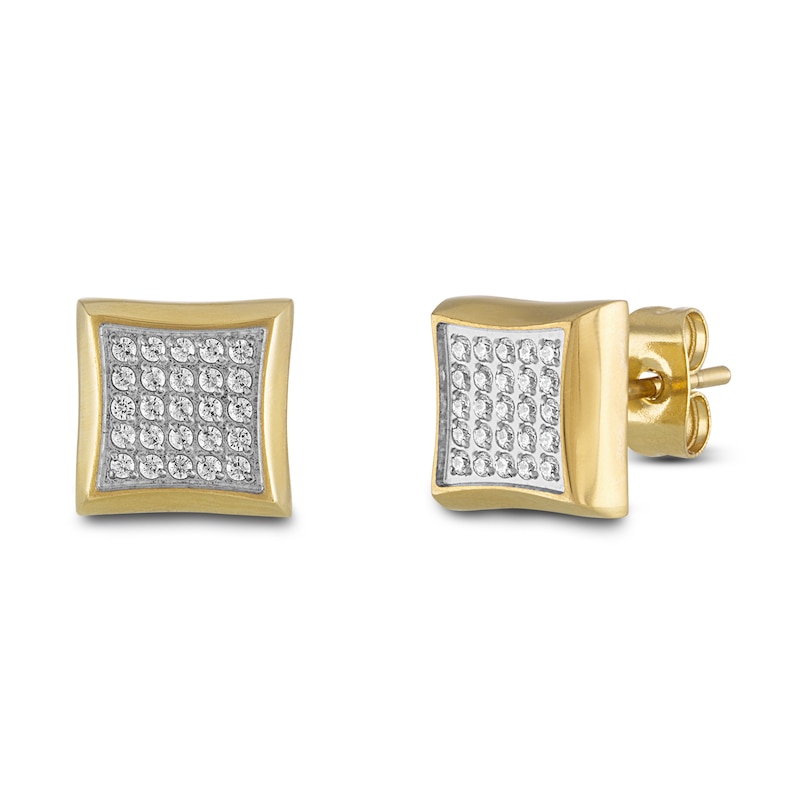 Men's Diamond Earrings 1/4 ct tw Yellow Ion-Plated Stainless Steel