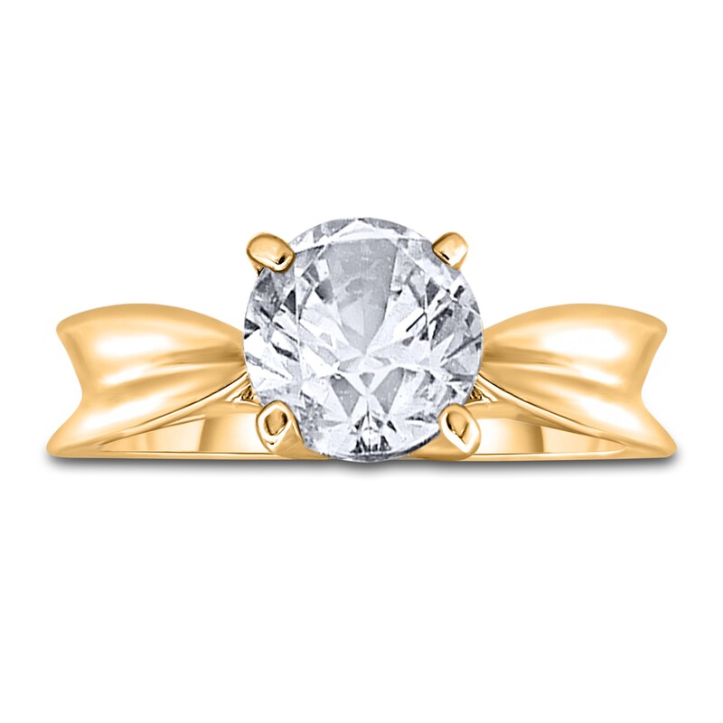 Main Image 3 of Diamond Solitaire Concave Engagement Ring 2 ct tw Round 14K Yellow Gold (I2/I)
