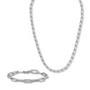 Thumbnail Image 1 of Solid Paperclip Chain Necklace 18"/ Bracelet Set Ion-Plated Stainless Steel 7.5" 7mm