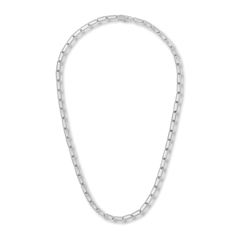 Main Image 4 of Solid Paperclip Chain Necklace 18"/ Bracelet Set Ion-Plated Stainless Steel 7.5" 7mm