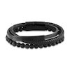 Thumbnail Image 2 of Men's Natural Onyx Bracelet Black Leather Stainless Steel 8.5"