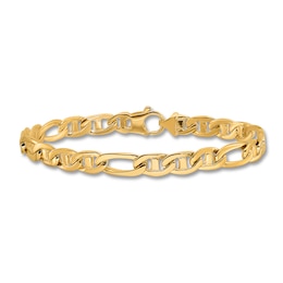 Men's Solid Flat Anchor Link Bracelet 14K Yellow Gold 8.5mm 8.25"