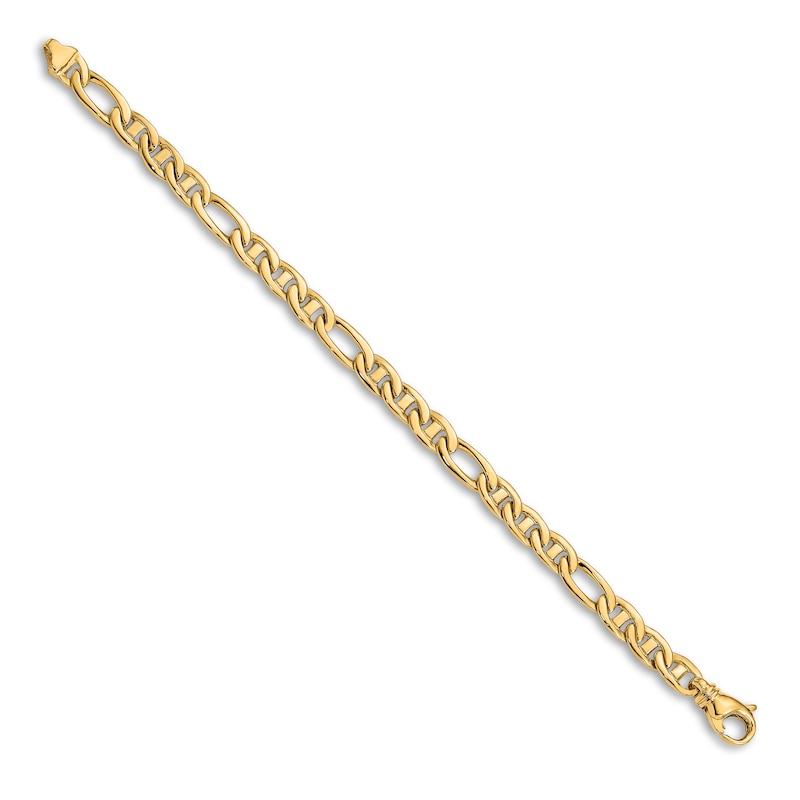 Main Image 2 of Men's Solid Flat Anchor Link Bracelet 14K Yellow Gold 8.5mm 8.25"