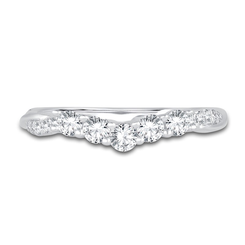 Main Image 3 of Diamond Contour Anniversary Band 1/2 ct tw Round 14K White Gold