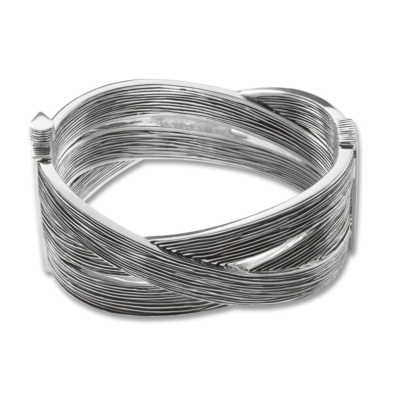 John Hardy Bamboo Hinged Bangle Sterling Silver