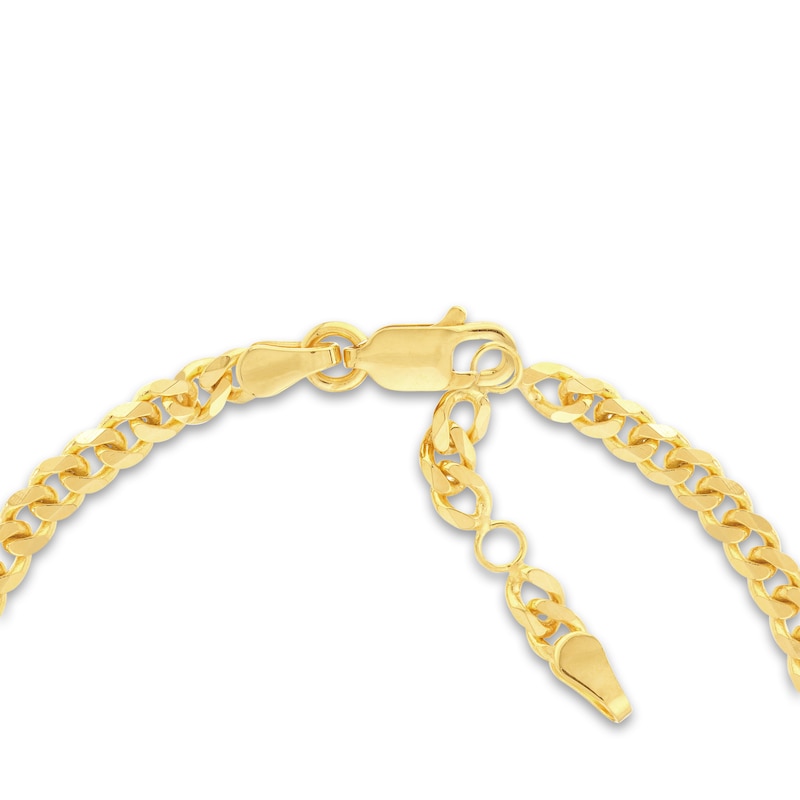 Main Image 3 of "MOM" Curb Bracelet 14K Yellow Gold 6.7" Adj.