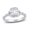 Thumbnail Image 1 of Diamond Engagement Ring 3/8 ct tw Round/Baguette 14K White Gold