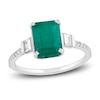 Thumbnail Image 1 of Natural Emerald Engagement Ring 1/5 ct tw Diamonds 14K White Gold