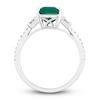 Thumbnail Image 1 of Natural Emerald Engagement Ring 1/5 ct tw Diamonds 14K White Gold