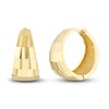 Diamond-Cut Mirror Hoop Earrings 14K Yellow Gold