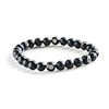 Thumbnail Image 1 of Natural Onyx & Tsavorite Garnet Bracelet 1/3 ct tw Diamonds Sterling Silver Size Small/Medium