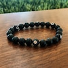 Thumbnail Image 2 of Natural Onyx & Tsavorite Garnet Bracelet 1/3 ct tw Diamonds Sterling Silver Size Small/Medium