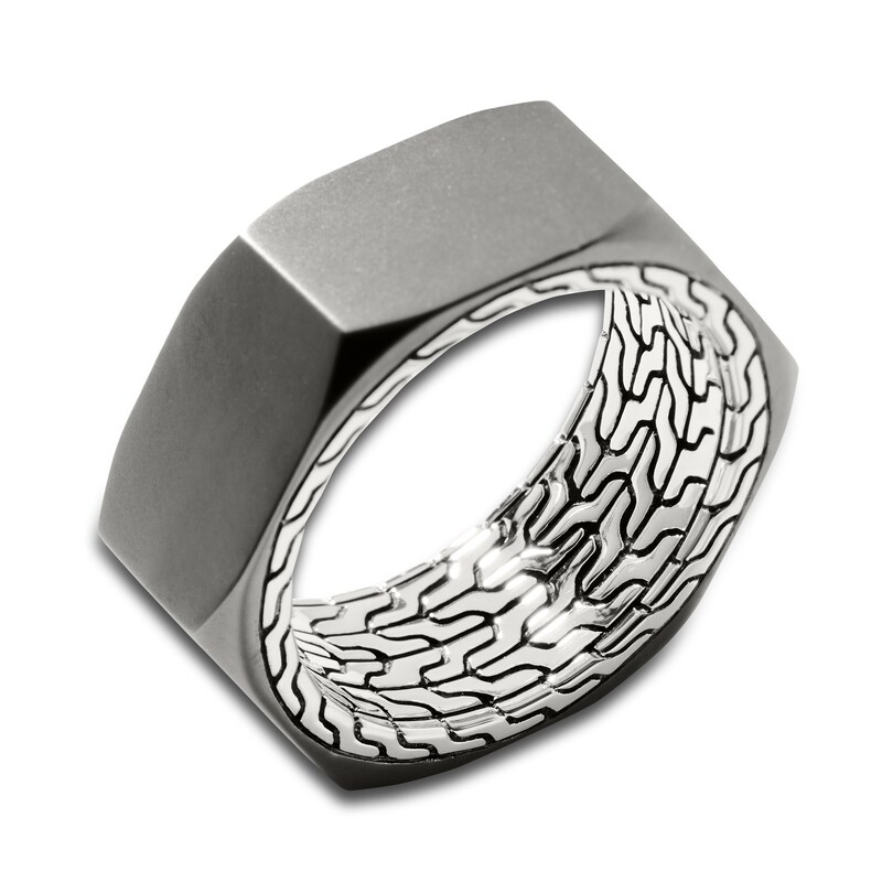 John Hardy Men's Industrial Chain Ring Sterling Silver