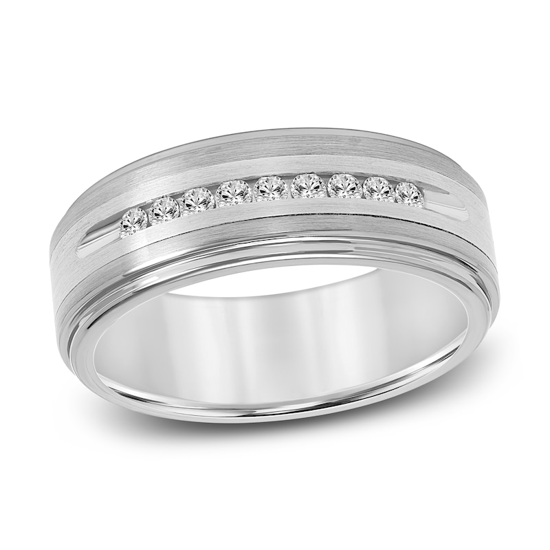 Main Image 1 of Diamond Wedding Band 1/4 ct tw Round Gray Tungsten